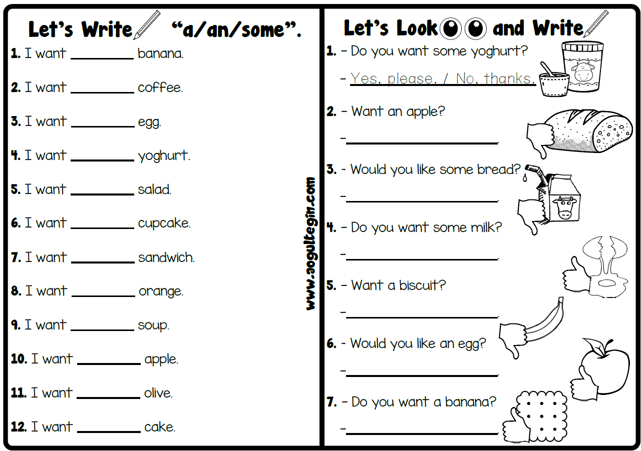 Let's Write a/an/some