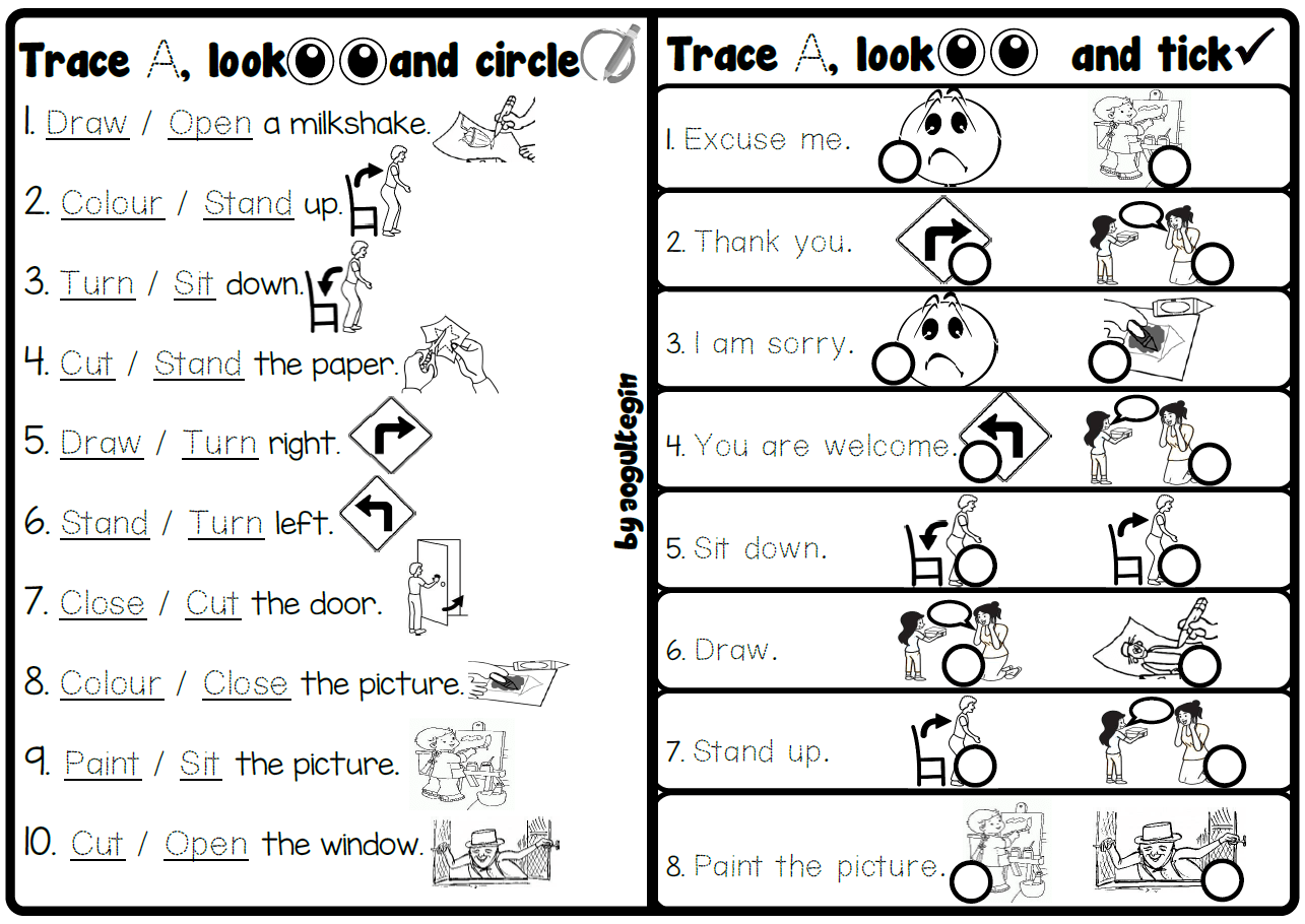 Trace and circle. Trace and circle