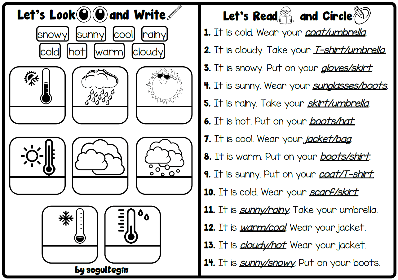 Английский язык 4 класс weather Worksheet