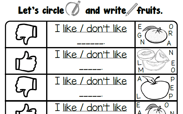 Let’s Circle and Write