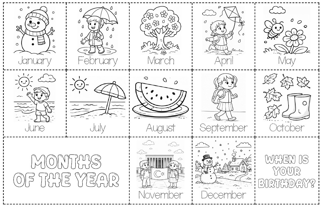 Months Of The Year - Pictionary
