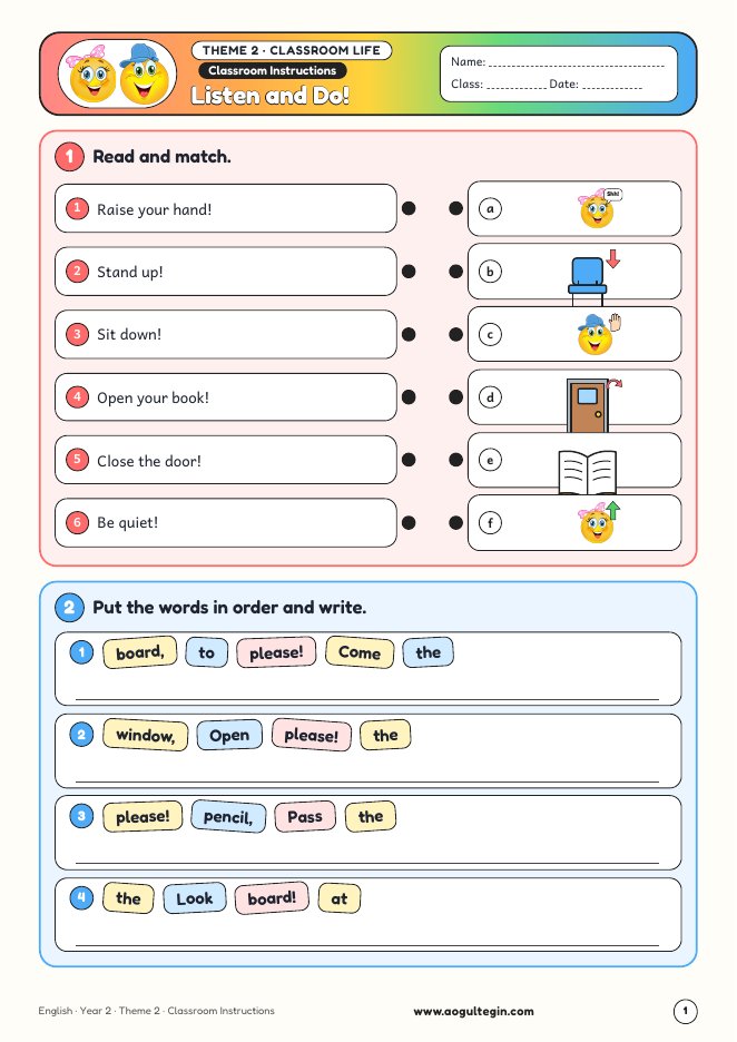 Classroom Instructions